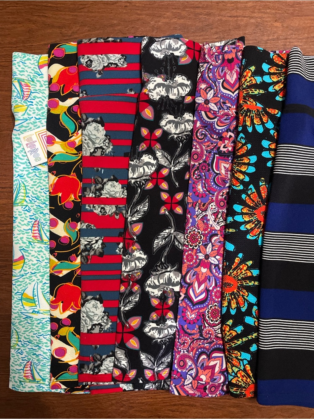 Set of 7 LuLa Roe Colorful Skirts Womens Medium New